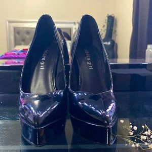 . Madden Girl Womens LIDIA Black Patent Dress Pumps Shoes